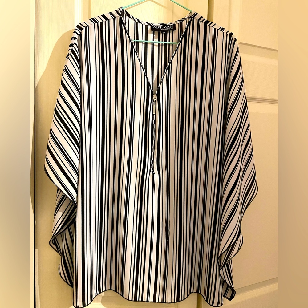 Artizan Zip Poncho Blouse- One Size